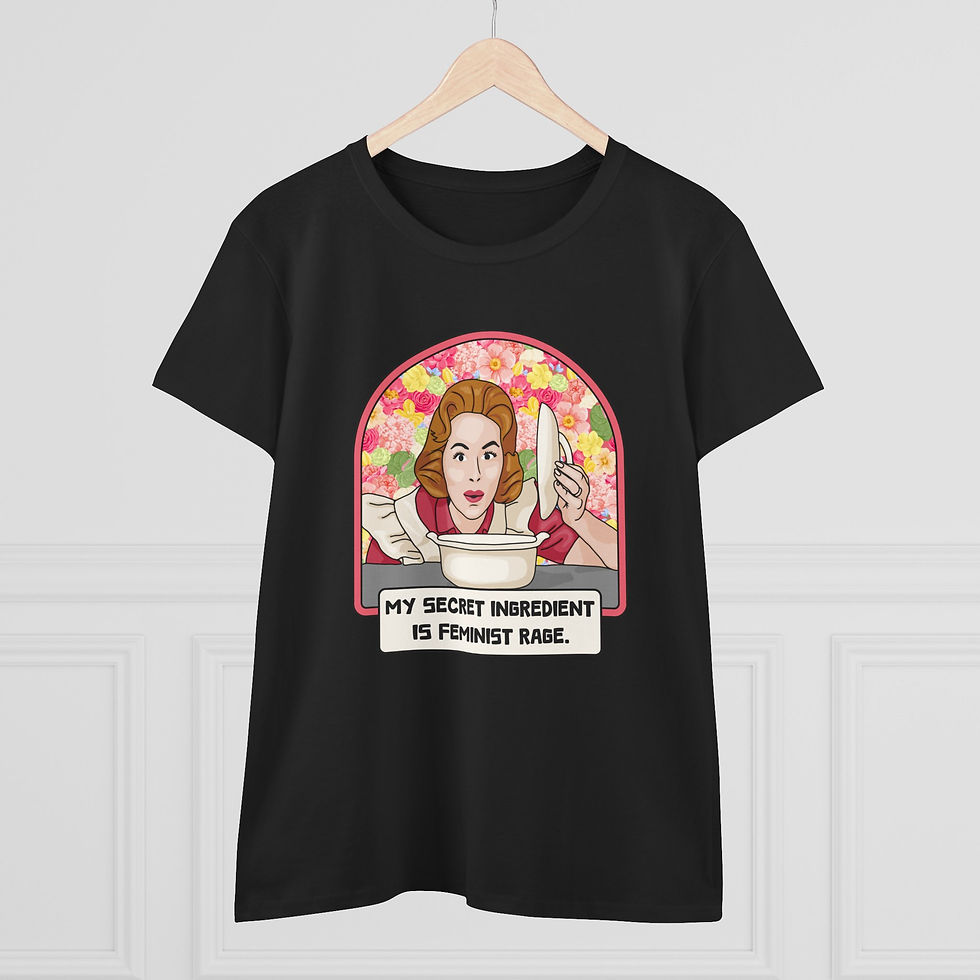 Thumbnail: Feminist Rage 50s Housewife Tee — "My Secret Ingredient Is Feminist Rage"