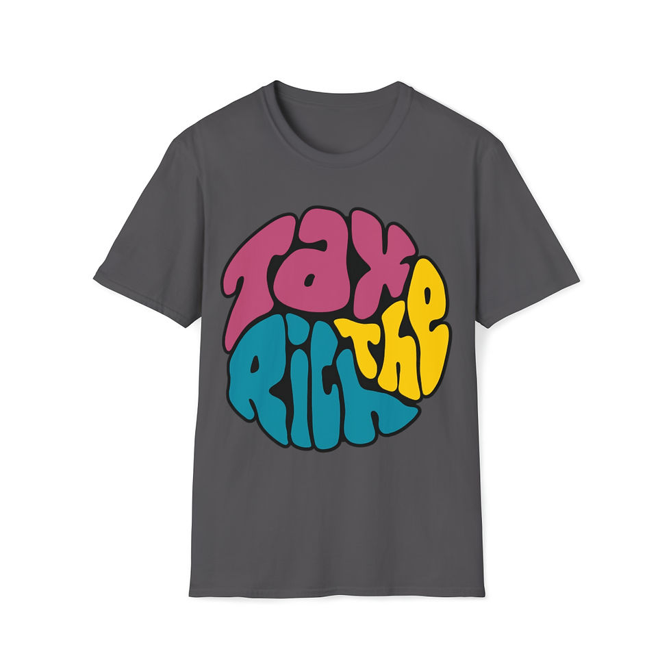 Thumbnail: Tax The Rich Groovy Word Art Unisex Softstyle T-Shirt