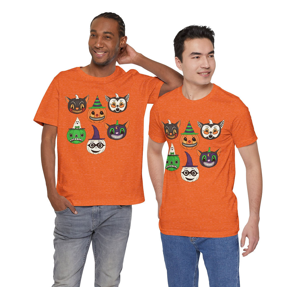 Thumbnail: Painted Pumpkins Vintage Vibes Unisex Graphic Print T-Shirt Retro Vintage 