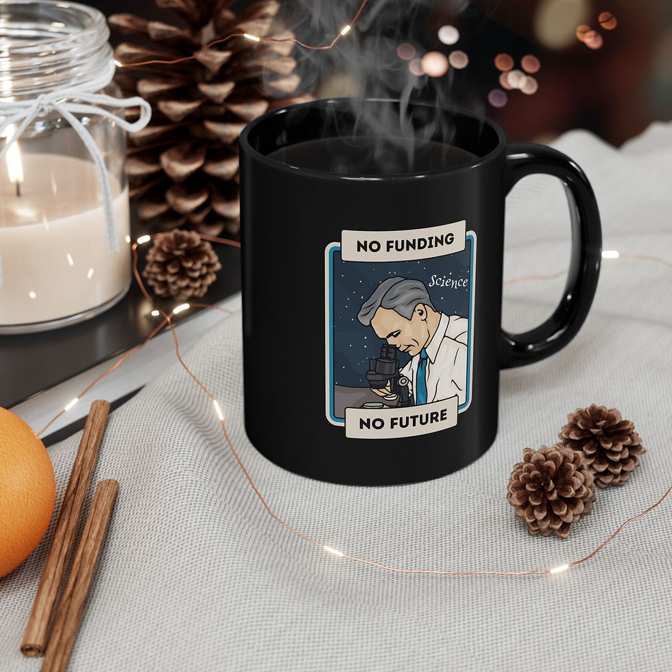 Thumbnail: No Funding No Future Science Inspiration Mug With Old Timey Drawing