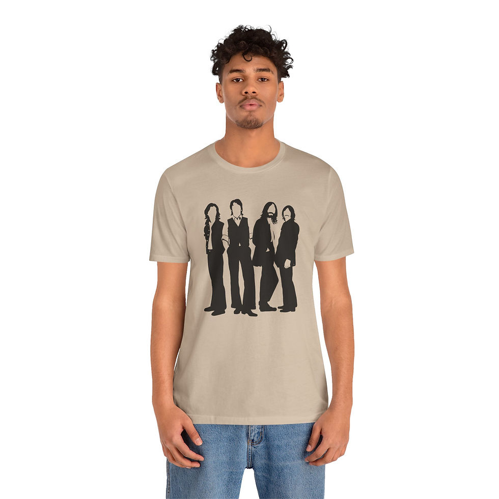 Thumbnail: Standing Beatles Unisex Tee, Simple Silhouette Retro Graphic T-Shirt