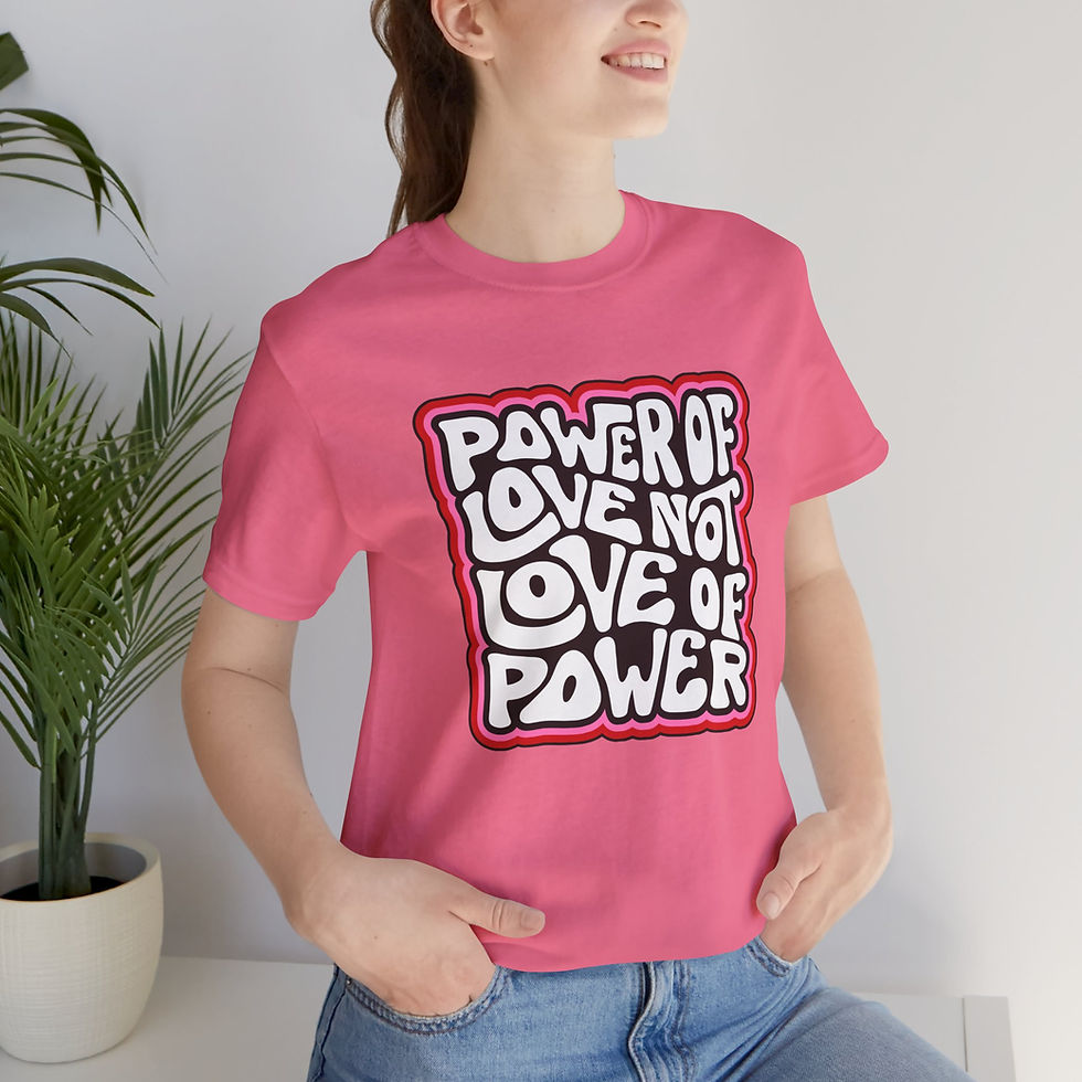 Thumbnail: Power of Love NOT Love of Power Word Art Unisex Graphic Print T-Shirt