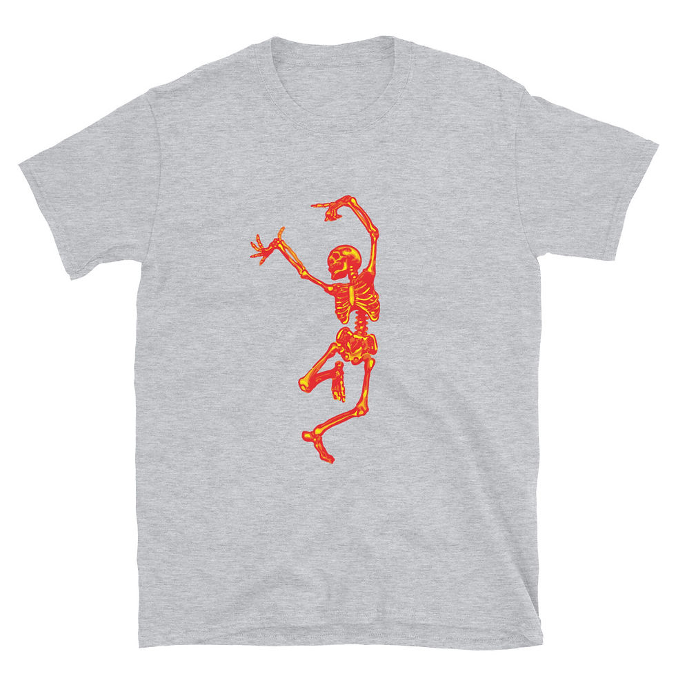Thumbnail: Dancing Fire SkeletonShort - Sleeve Unisex T-Shirt