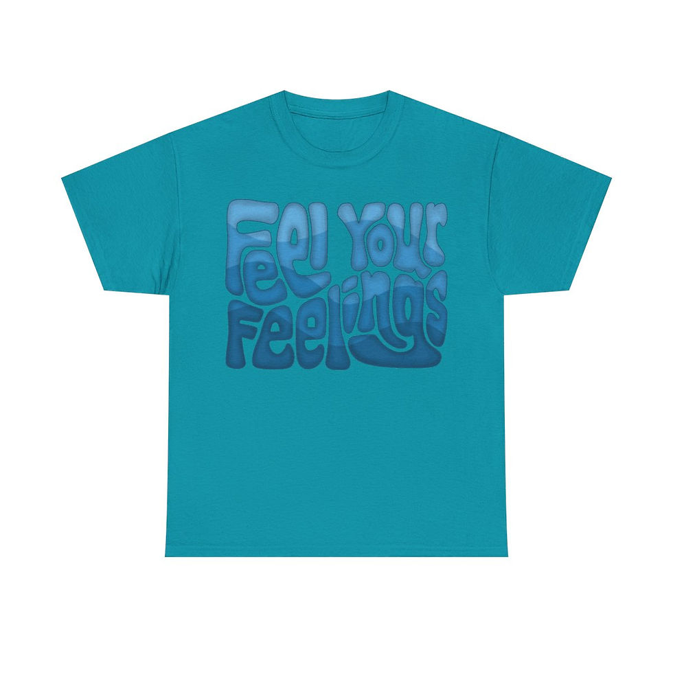 Thumbnail: Feel Your Feelings Word Art Unisex Heavy Cotton Tee