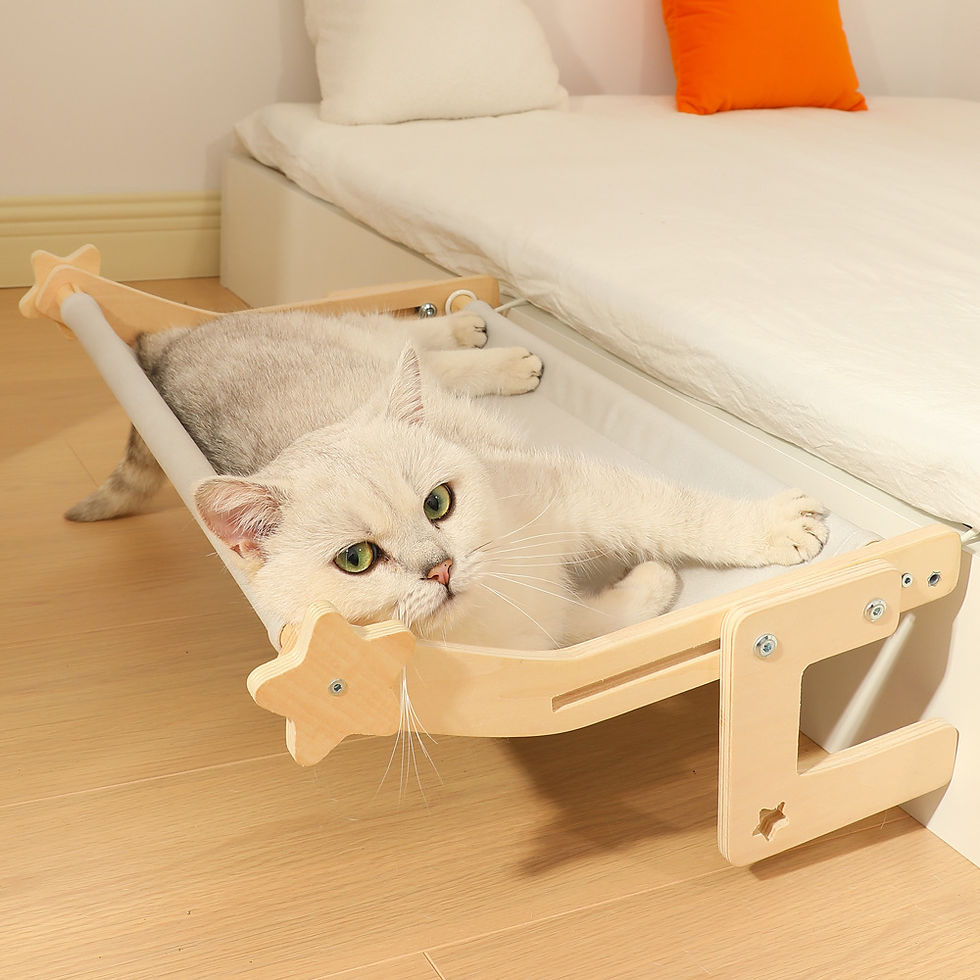 Thumbnail: Wooden Cat Hanging Bed for Window or Bedside