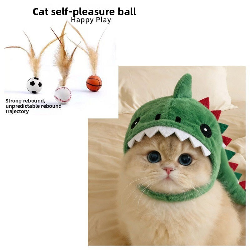 Thumbnail: Adjustable Dinosaur Plush Cat Hat