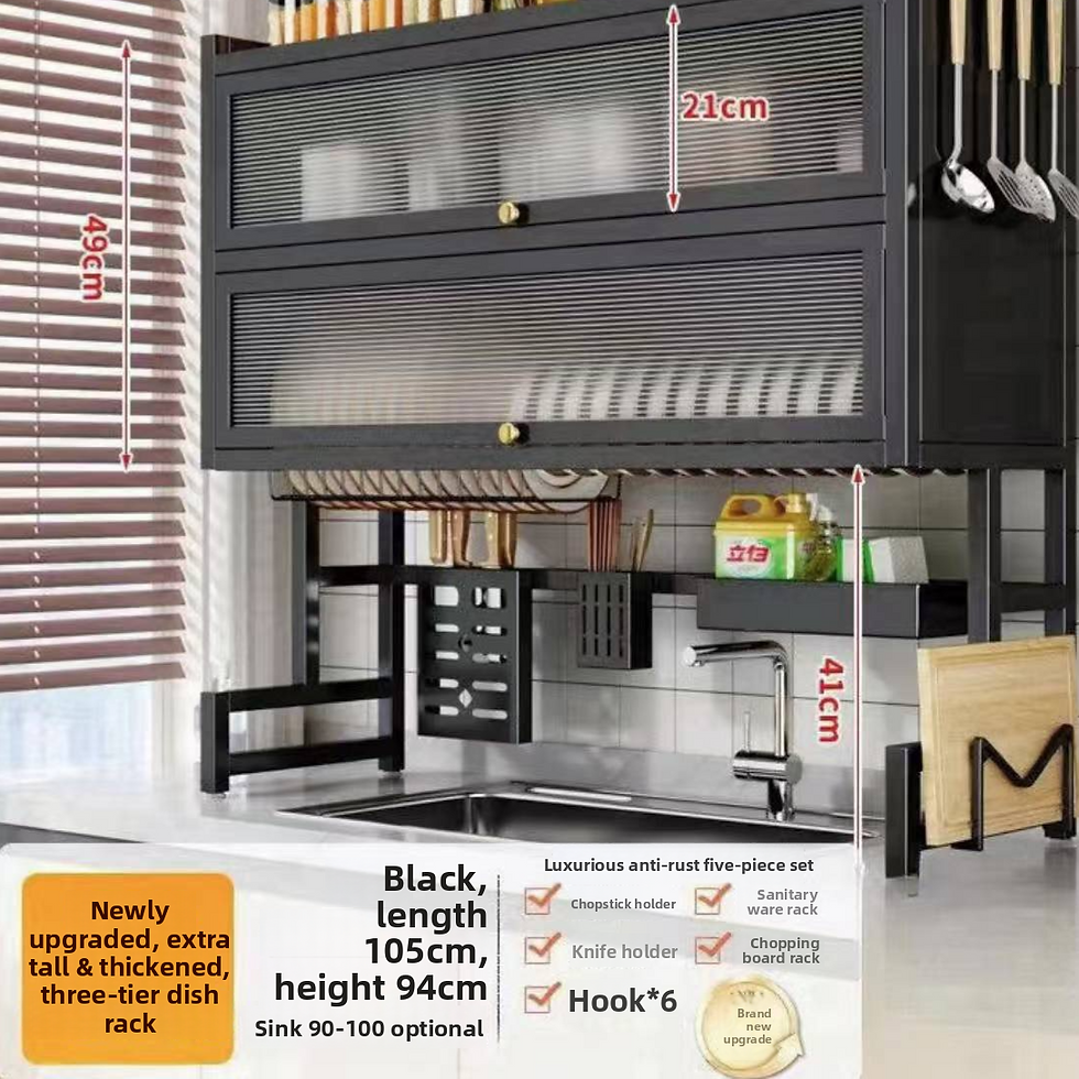 Thumbnail: Double Layer Kitchen Sink Rack Dustproof Draining Storage Cabinet