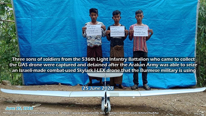 Three sons of soldiers from Myanmar Army, came to collect the UAS drone were Captured by Arakan Army