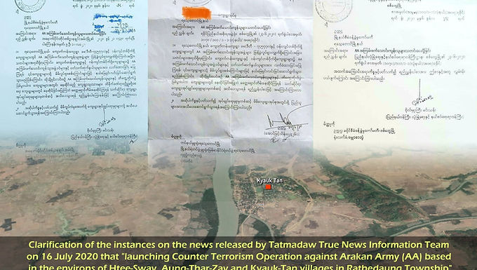 Clarification of the instances on the news released by Tatmadaw True News Information Team on16 July