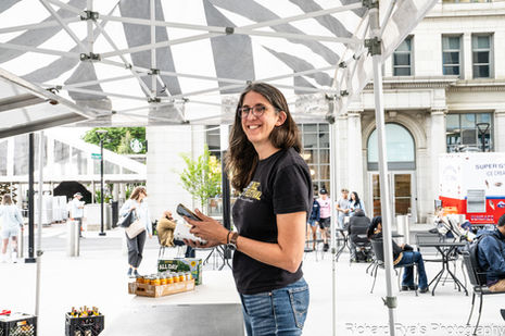 Margo Parks setting up for the Jersey City Jazz festival 2025