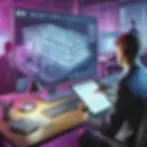Engenheiro compatibilizando projeto em bim