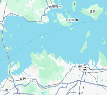 香川県対応の海洋散骨エリアの様子