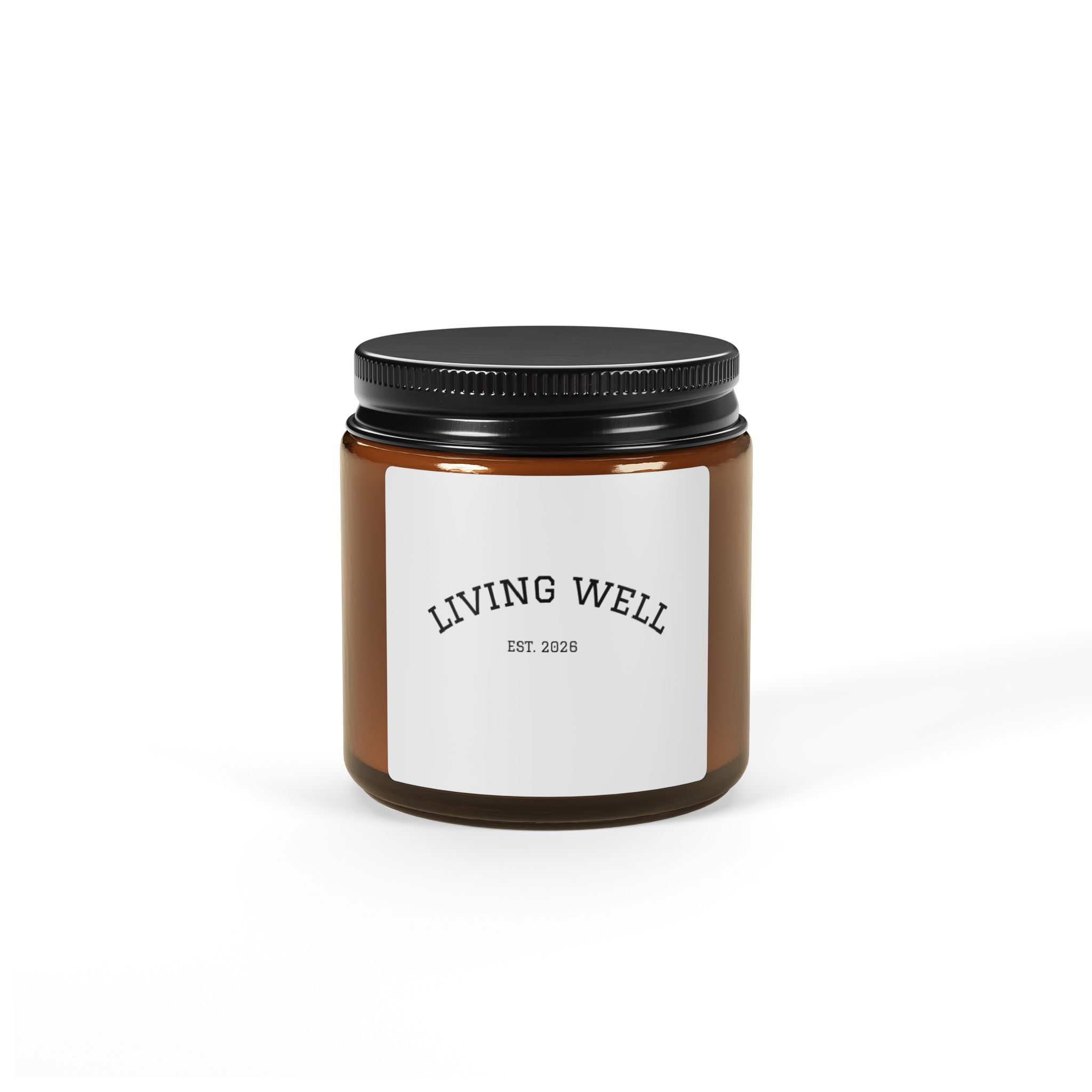 Living Well Scented Soy Candle — Amber Jar Aromatherapy Candle (Multi-Size)