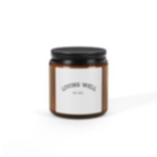 Living Well Scented Soy Candle — Amber Jar Aromatherapy Candle (Multi-Size)