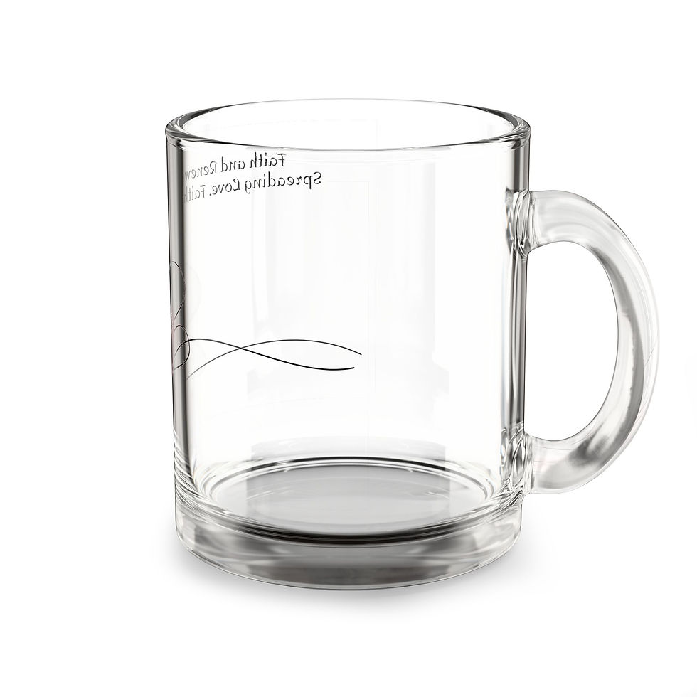 Thumbnail: Glass Mug - "Faith and Renewal" Inspirational 10oz Clear Coffee Mug