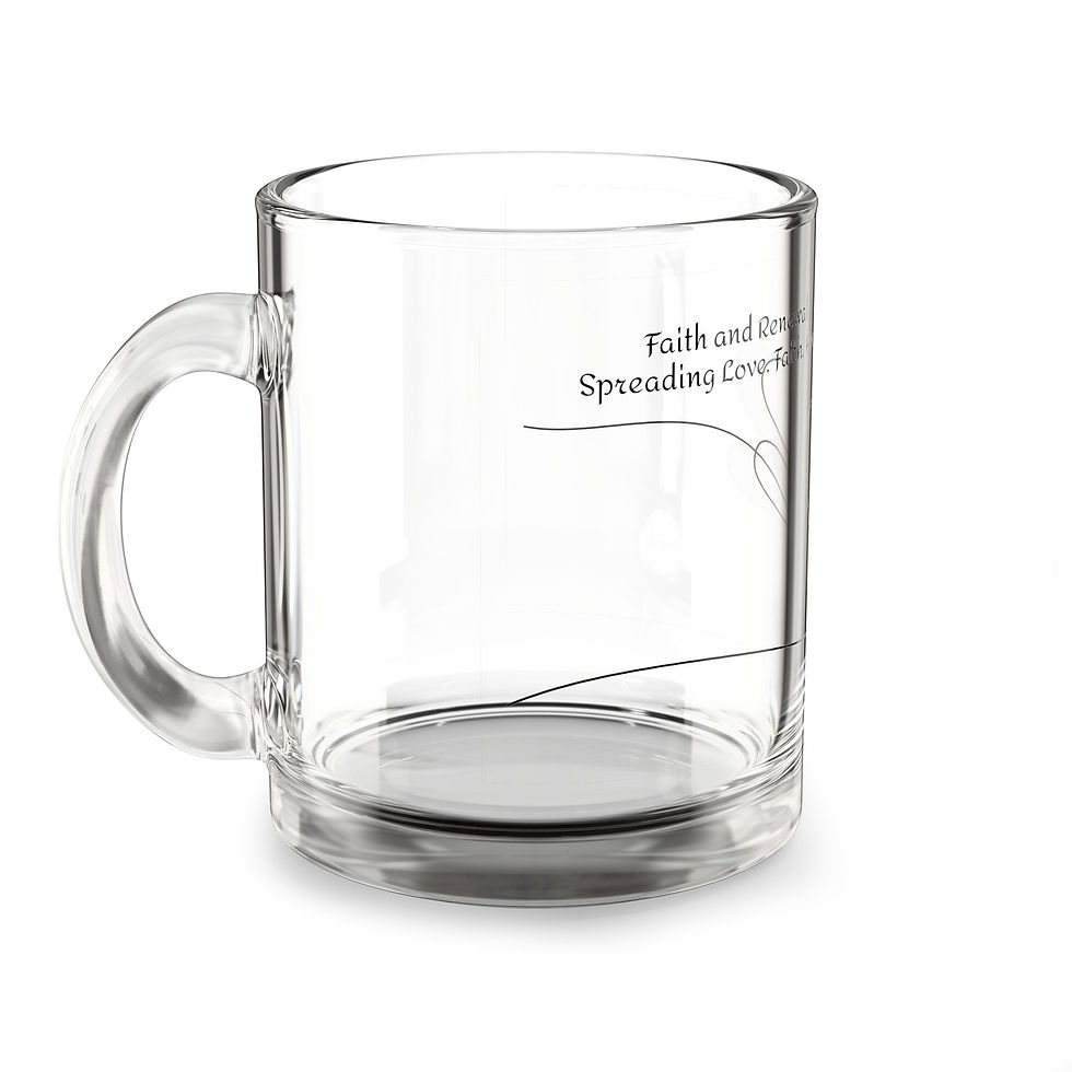 Thumbnail: Glass Mug - "Faith and Renewal" Inspirational 10oz Clear Coffee Mug