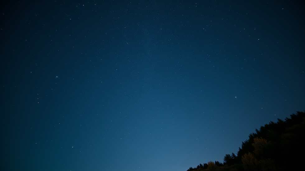 Close-up view of a starry night sky with astrological symbols