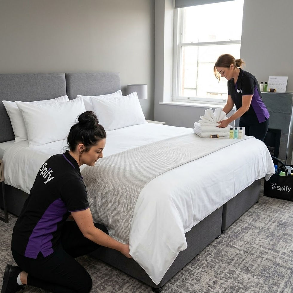 Spify vetted PAYE strike team executing holiday rental cleaning in Cottingham