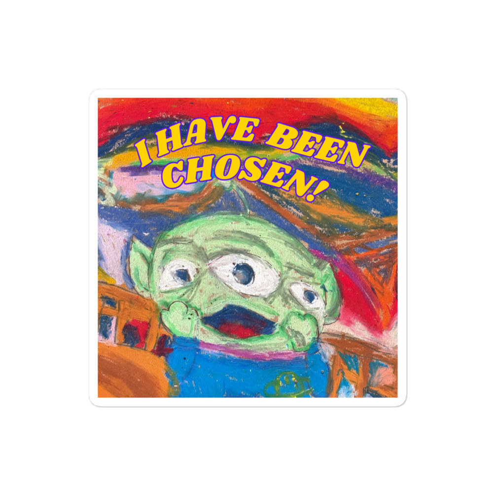 Artwork by Avery: I Have Been Chosen! Van Gogh Toy Story Alien Vinyl Sticker