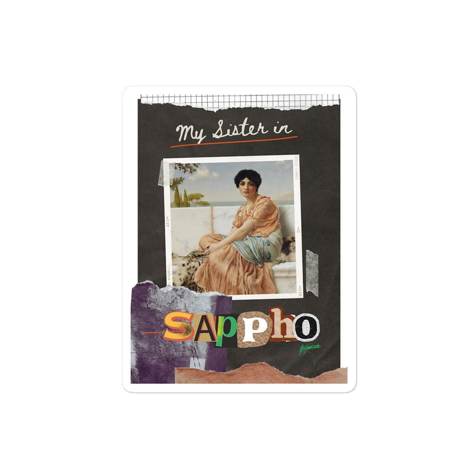 "My Sister in Sappho" Digital Art Print Kiss-Cut Sticker M