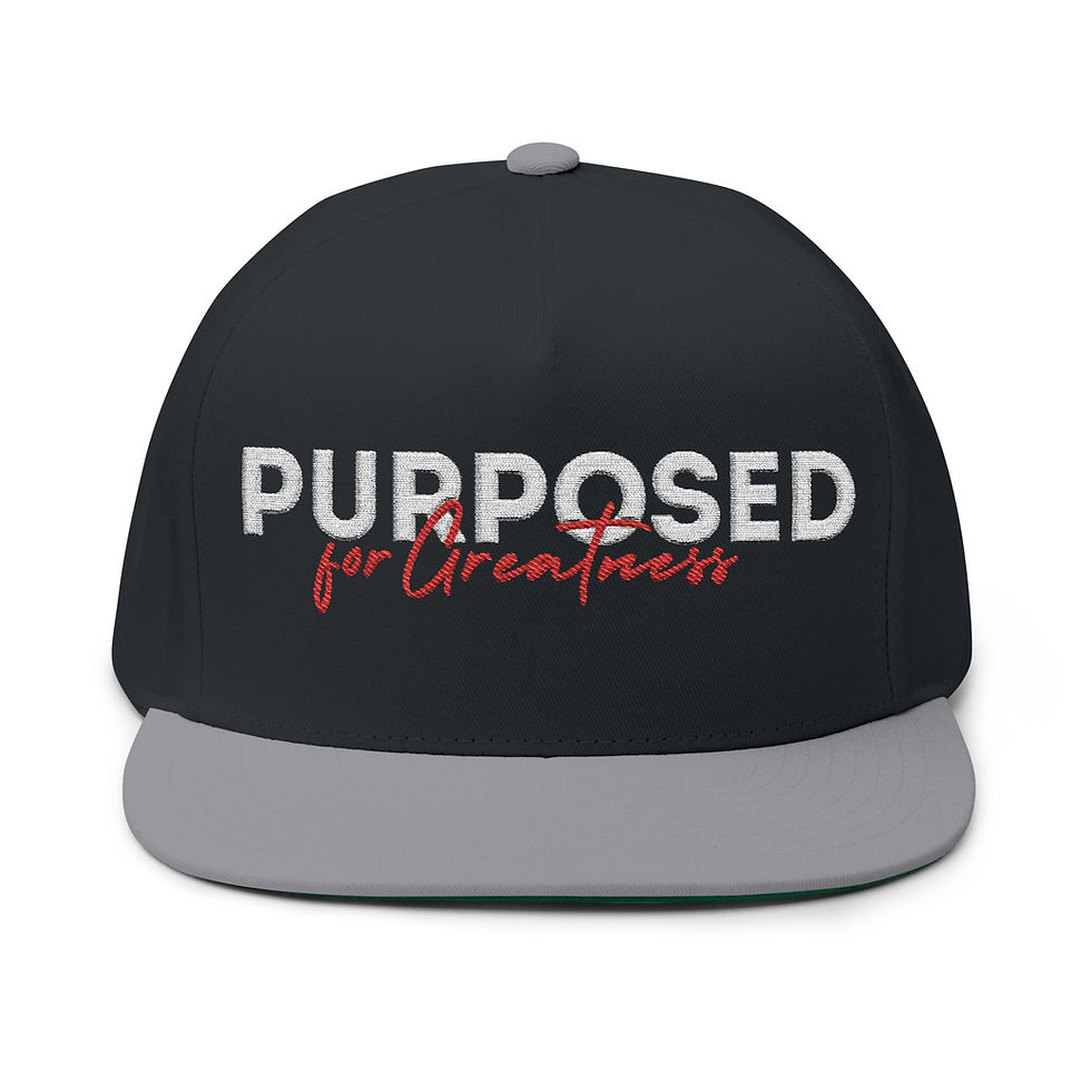 Miniatura: Flat Bill Cap — "Purposed for Greatness" Embroidered Snapback
