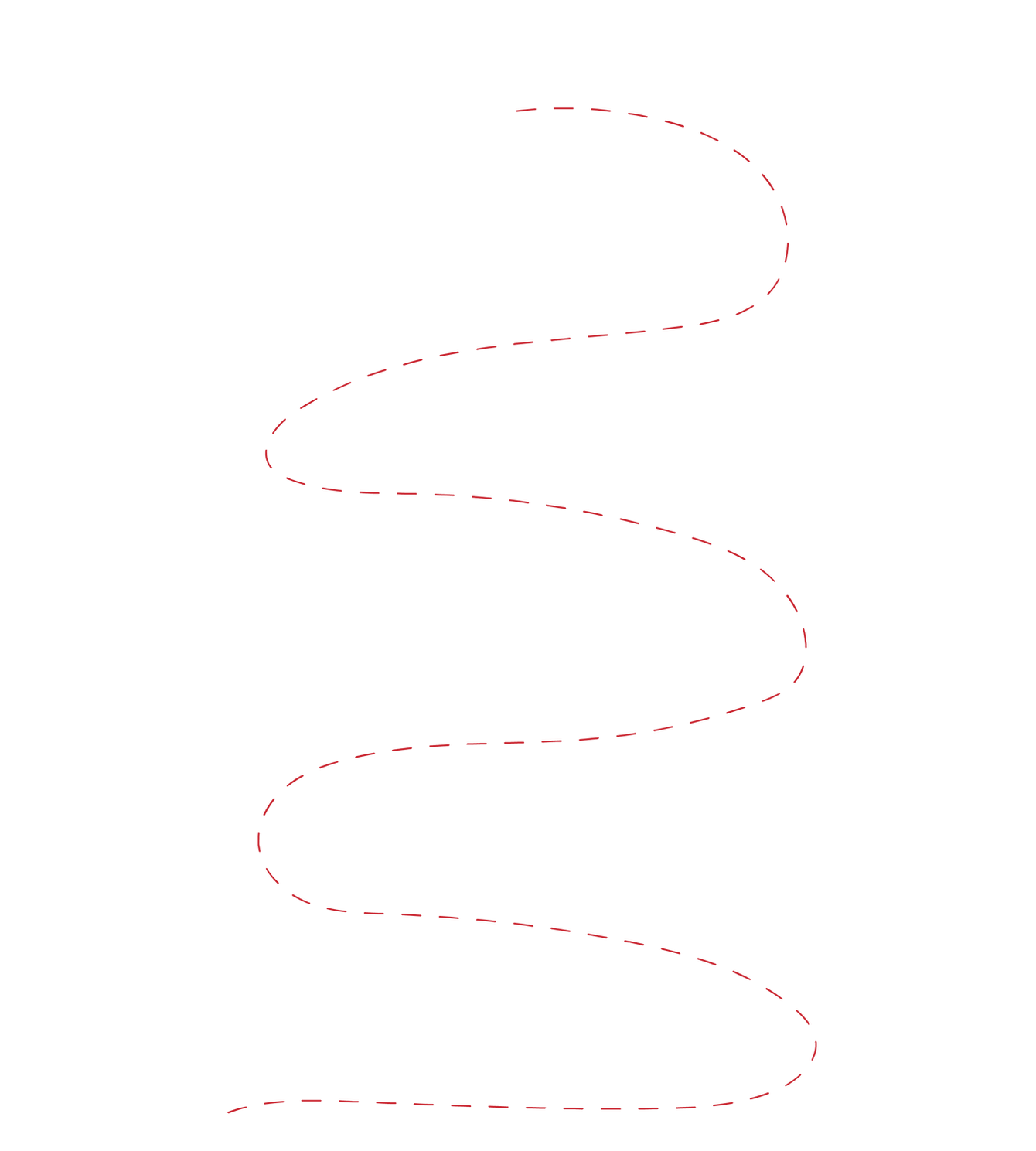 Gestrichelte Kurvenformmiga Line deutet FLugbahn eines Papierfliegers an.