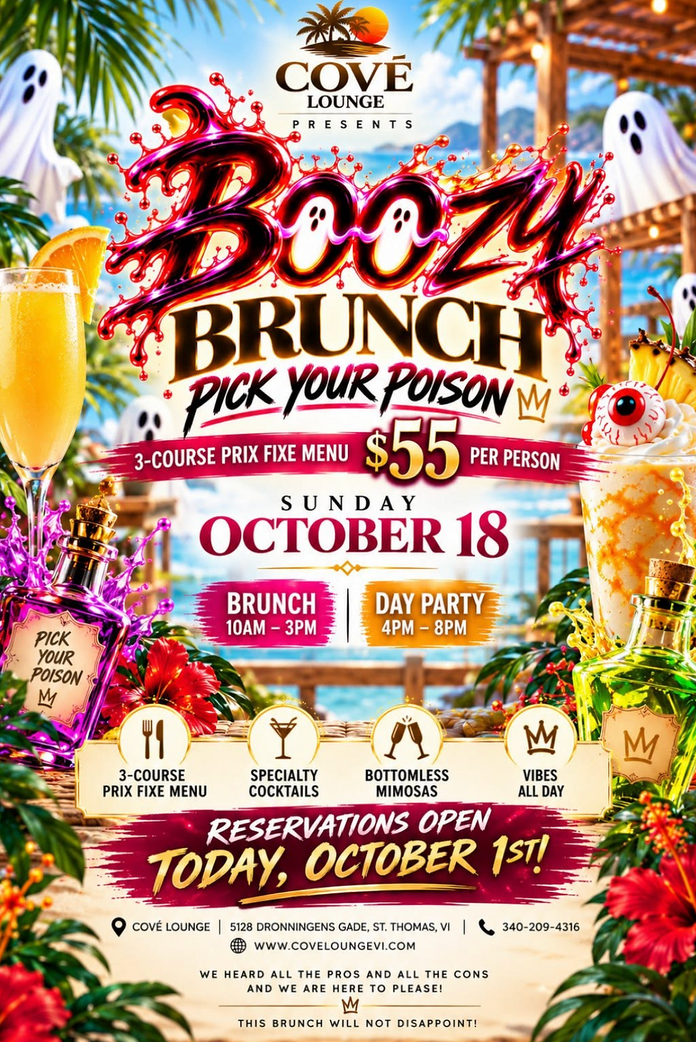 Boozy Brunch at The Cove St Thomas 2026