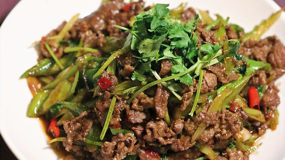 小炒黄牛肉 Stir Fried Beef w. Hot chili