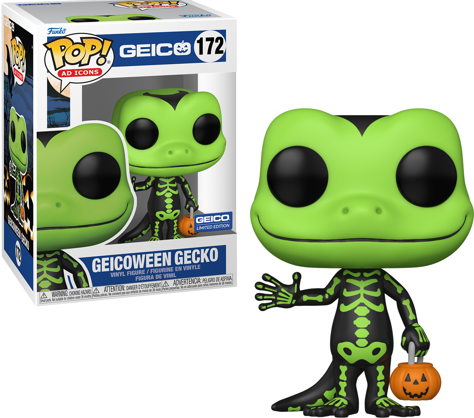 Geicoween Gecko #172 - Geico Exclusive Funko Pop! Green
