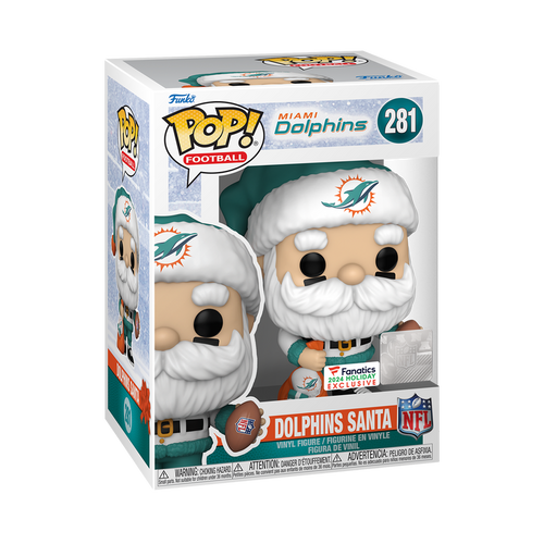 NFL Dolphins Santa #281 - 2024 Holiday Fanatics Exclusive Funko Pop ...