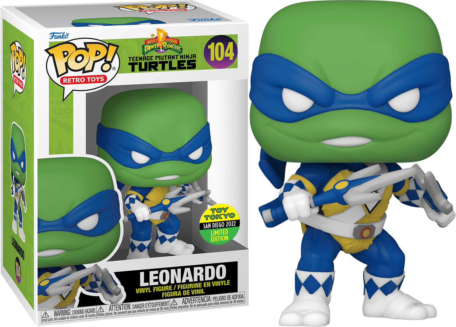 Leonardo #104 - TMNT / Power Rangers 2022 SDCC Toy Tokyo Exclusive Funko Pop!