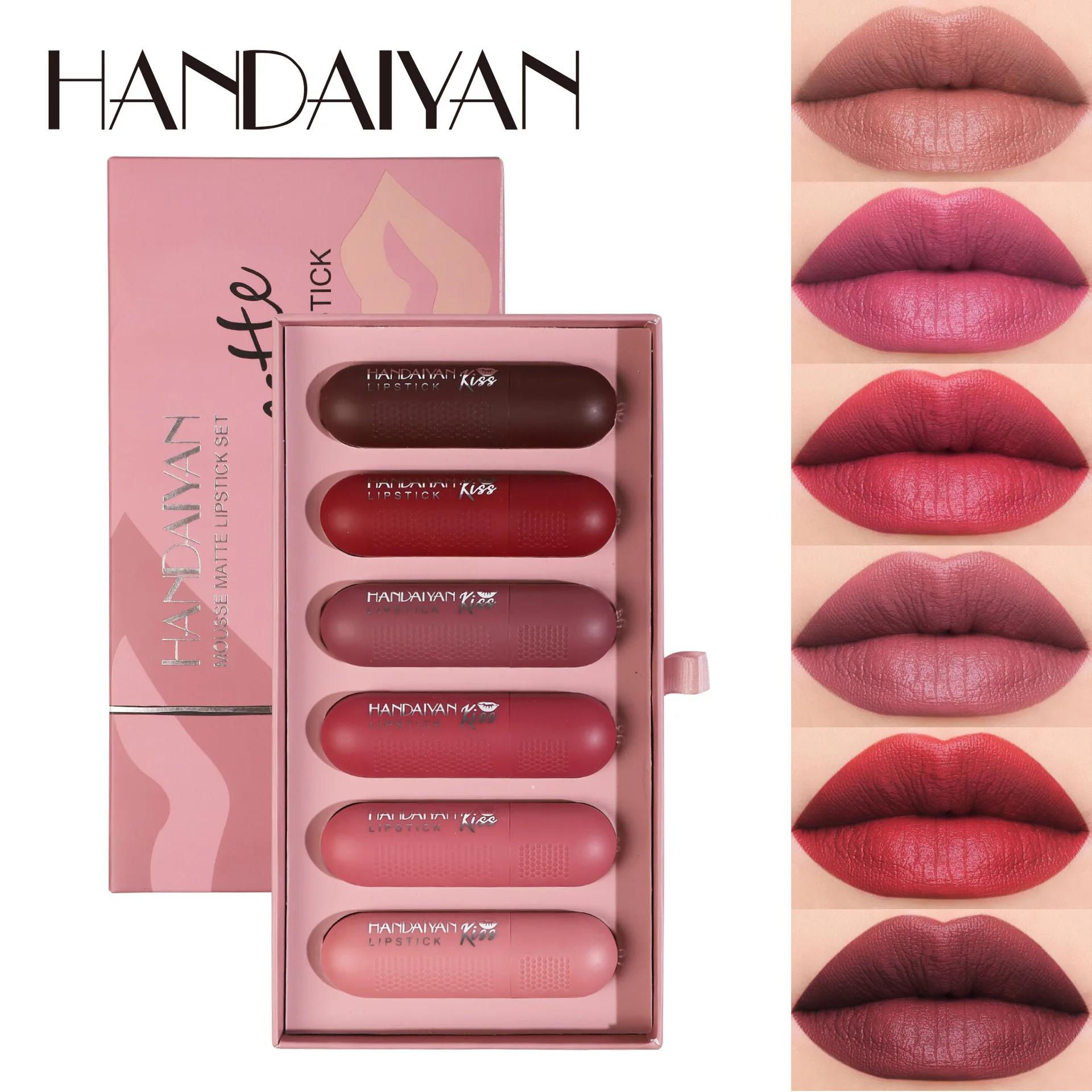 Matte Lipstick Set 6 Colors Velvet Texture Long Lasting Non Drying Lip Makeup Wo