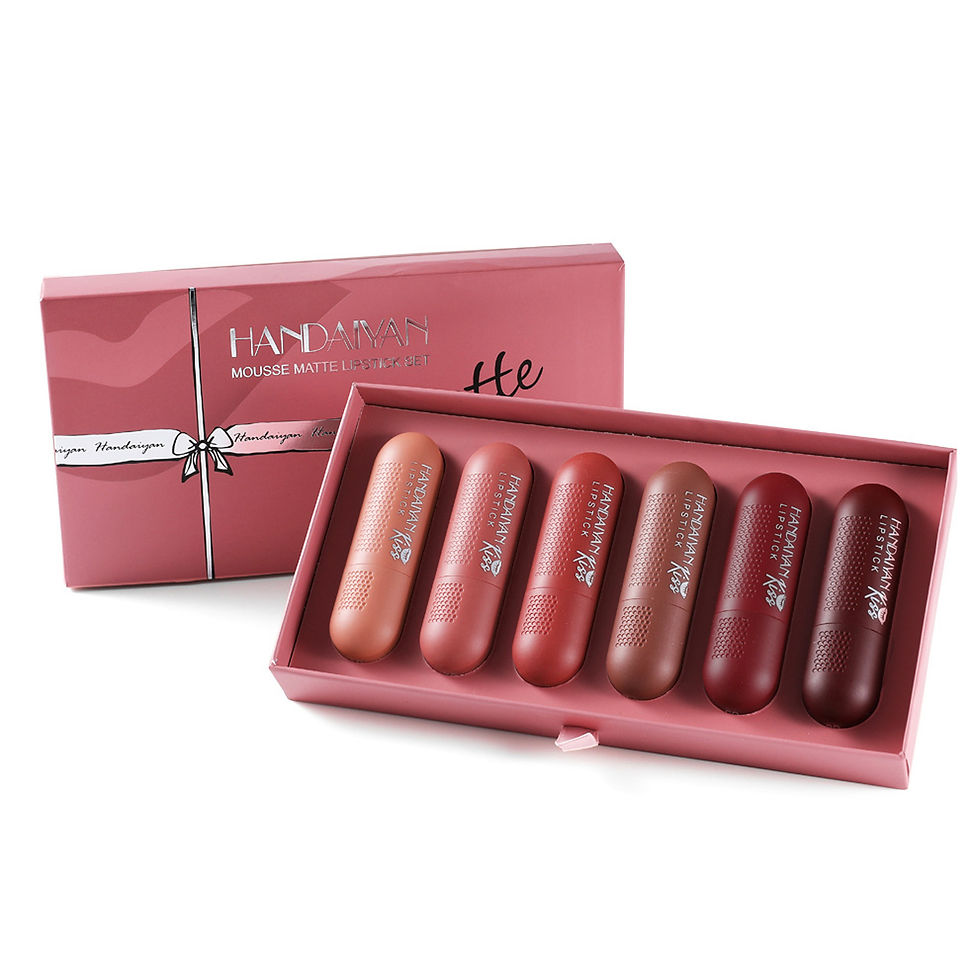 Thumbnail: Matte Lipstick Set 6 Colors Velvet Texture Long Lasting Non Drying Lip Makeup Wo