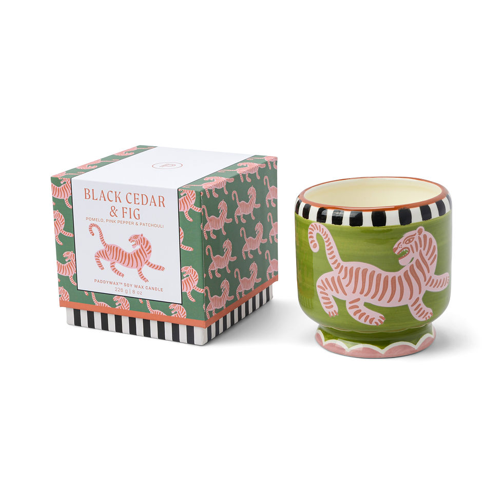 Thumbnail: Paddywax A Dopo Ceramic Candle "Tiger - Black Cedar & Fig"