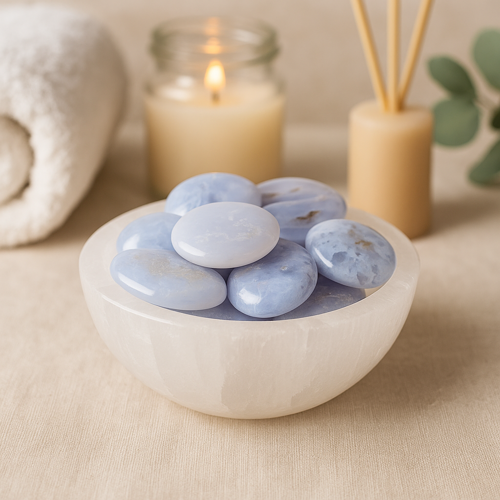 Blue Chalcedony Tumbled Stone