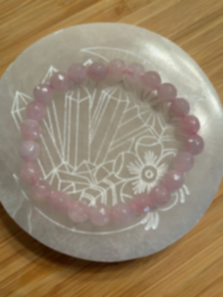 Rose Quartz Faceted Bracelet, 8mm