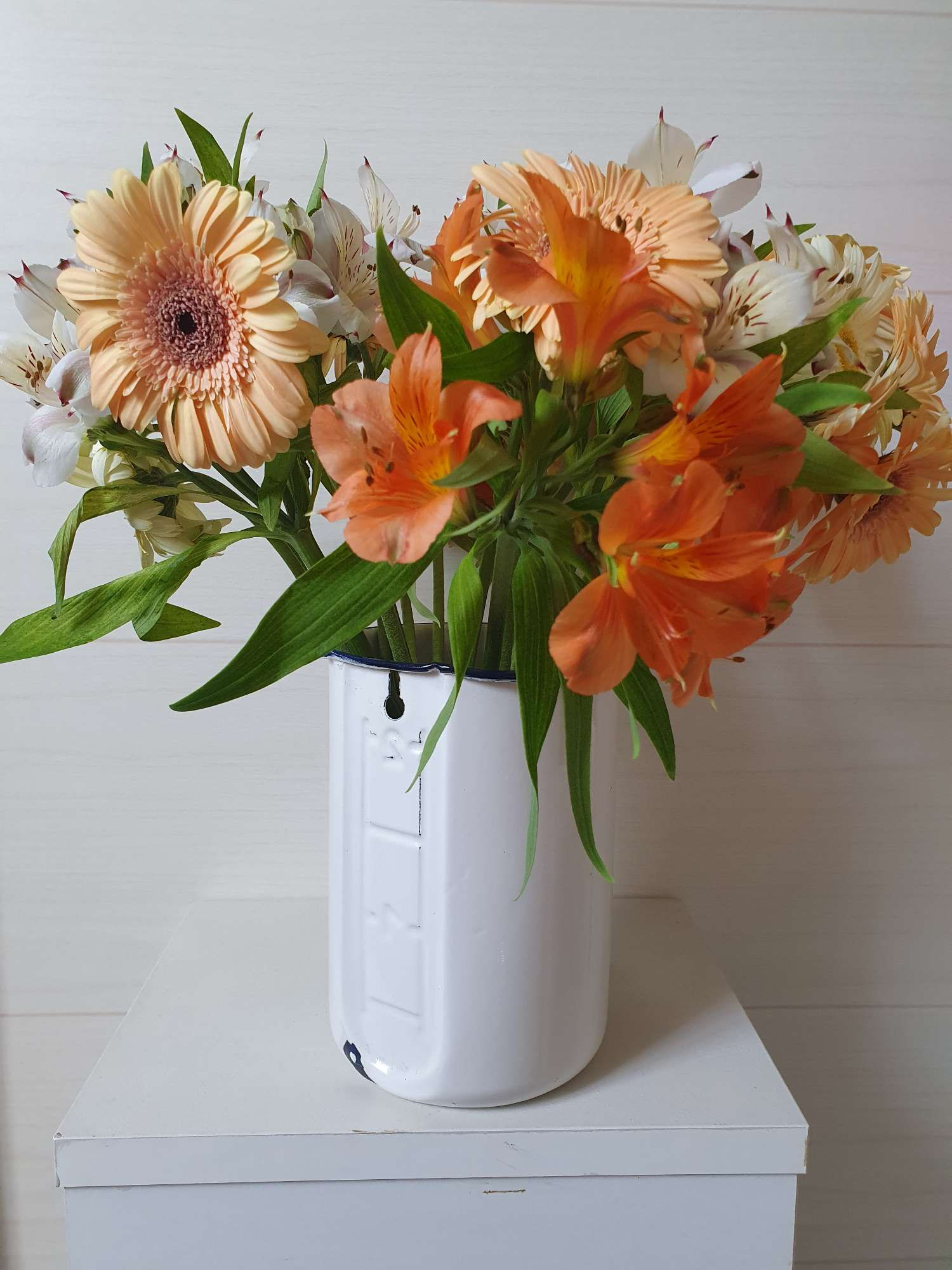 Pot métal Emaillé blanc