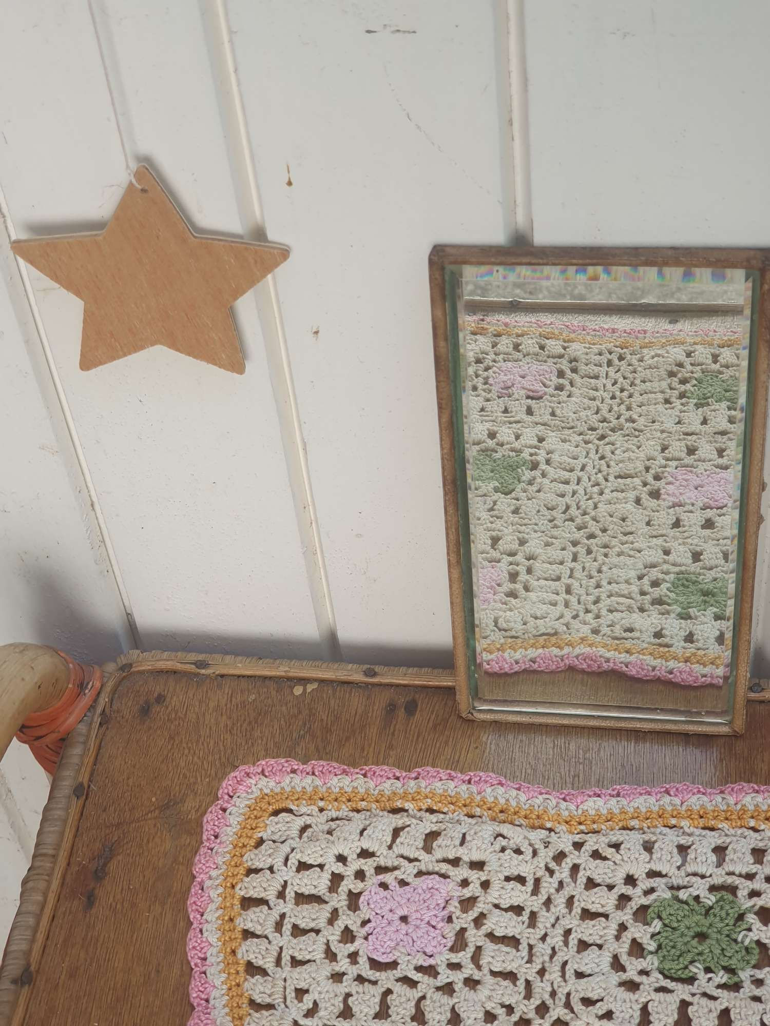 Petit miroir ancien Biseauté 