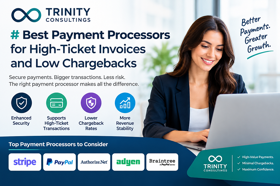 Best Payment Processors for High-Ticket Invoices and Low Chargebacks