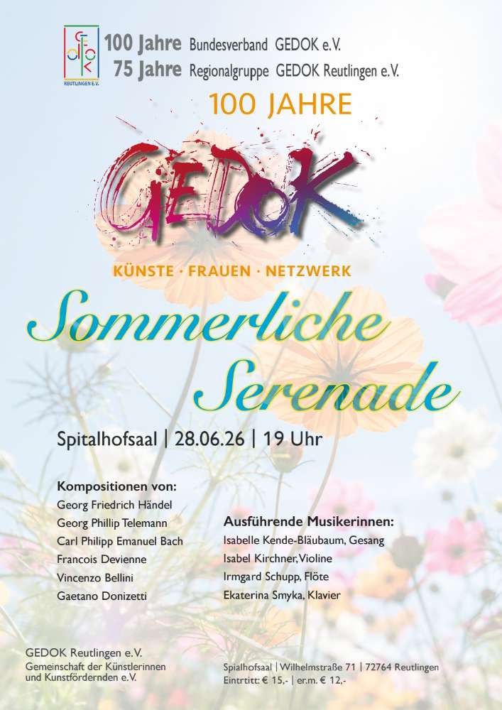 Sommerliche Serenade | 28.06. | 19:00 | Spitalhofsaal Reutlingen