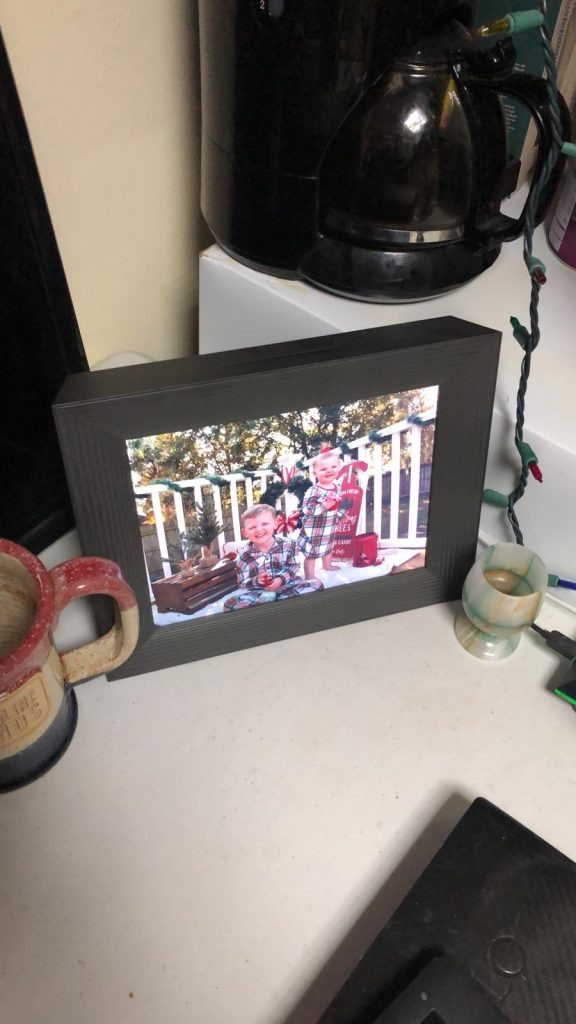 The Aura frame makes it easier for families to stay in touch during