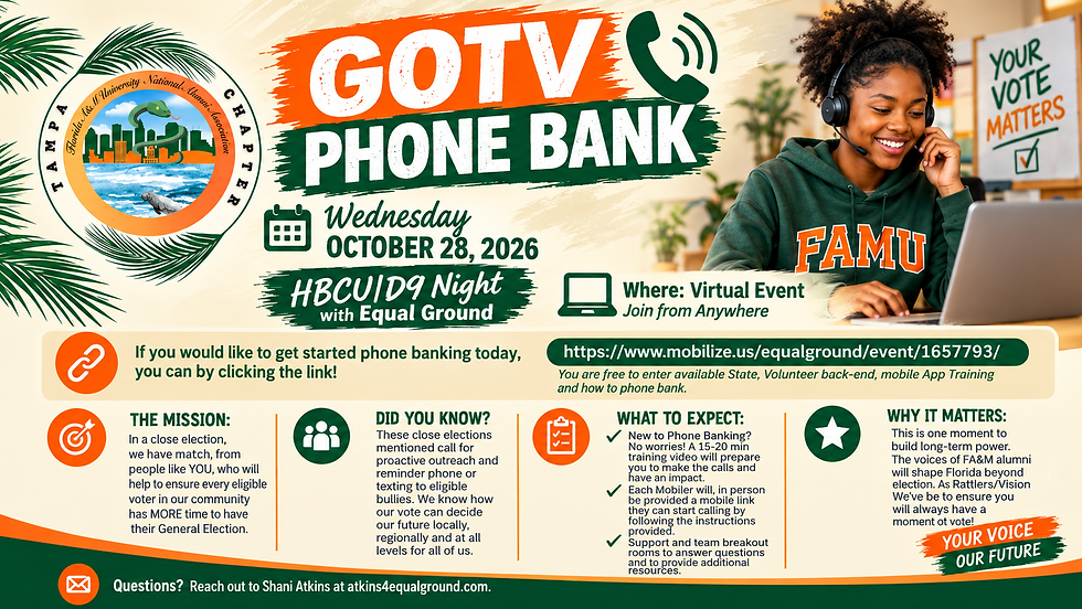 HBCU Phone Banking - Get out the Vote Wednesday Oct 28th