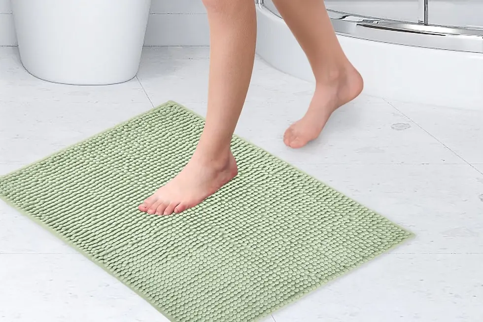 Thumbnail: Marlow - Soft Touch Non-Slip Bathroom Rug (Silver)