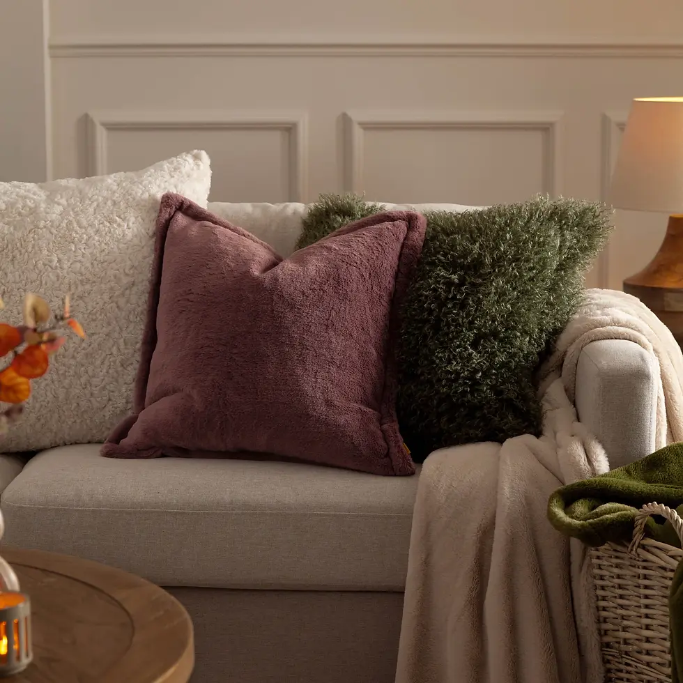 Thumbnail: Kallu Faux Fur Cushion Cover (Mulberry)