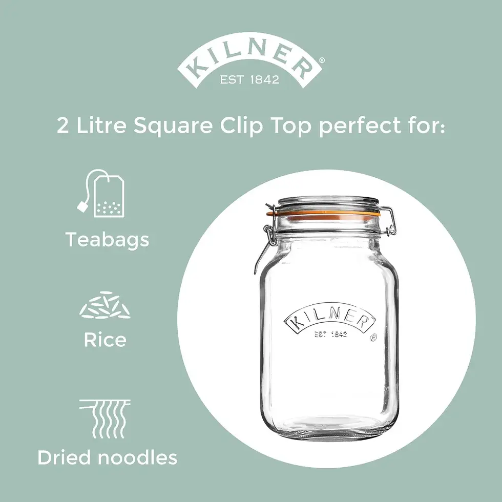 Thumbnail: Clip Top Square Jar (2 litre)