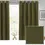 Thumbnail: Dawn Textured Blackout Eyelet Curtains (Olive)