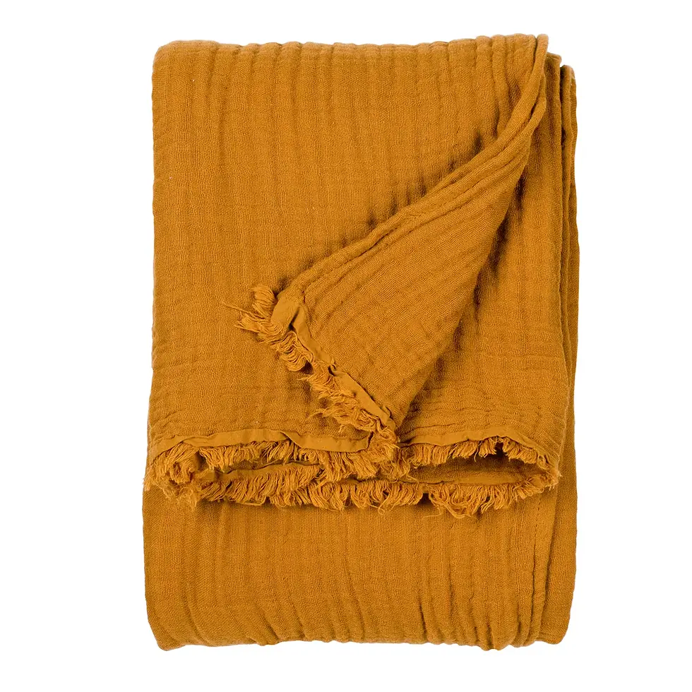 Thumbnail: Lark Muslin Cotton Throw (Cumin)