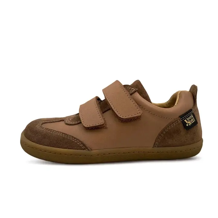 Thumbnail: Young Soles - Pele Kids Barefoot Sneakers (Hazel Leather)