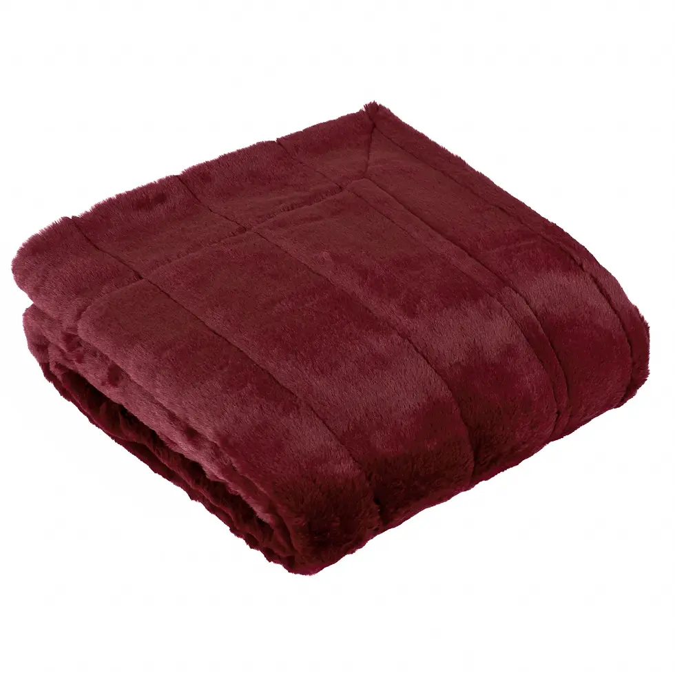 Empress Faux Fur Throw (Ruby)