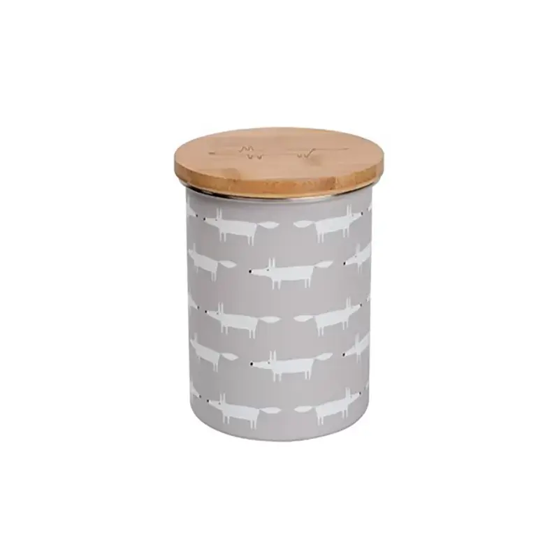 Mr Fox Tea/Coffee/Sugar Storage Jar, Grey (Multi Print)